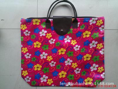 厂家直销色丁布印花折叠购物袋与牛津布袋，时尚女包零售优选